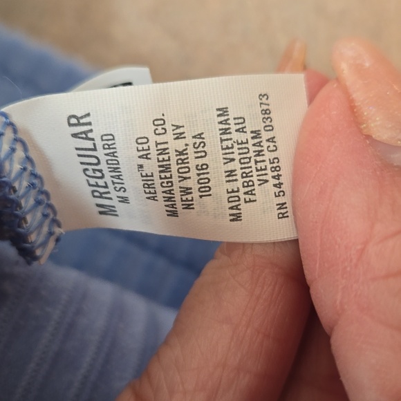 Aerie Light Blue Ribbed & Flared Pants - Picture 6 of 7